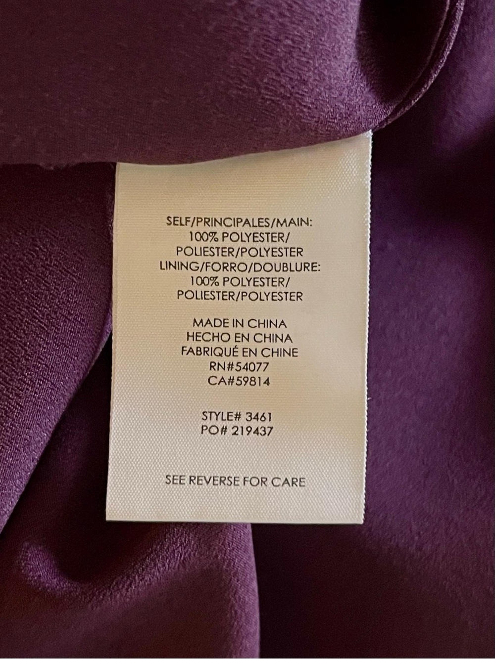 CAbi Floral Paisley V-Neck Dress in Plum & Teal Blue with Pockets & Hidden Zip - Picture 7 of 12